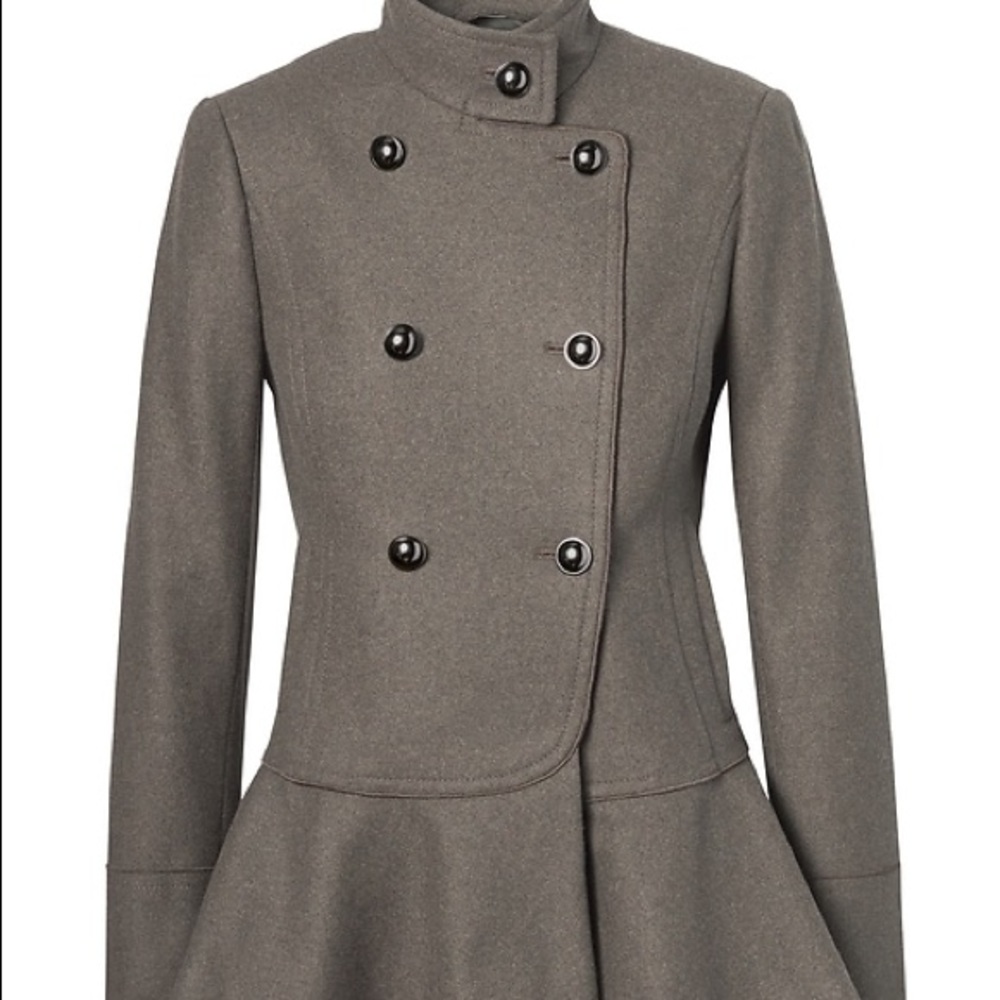 Banana Republic Italian Wool Peplum-Hem Coat
